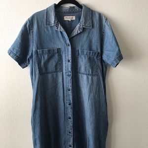Madewell Denim dress with fringed bottom